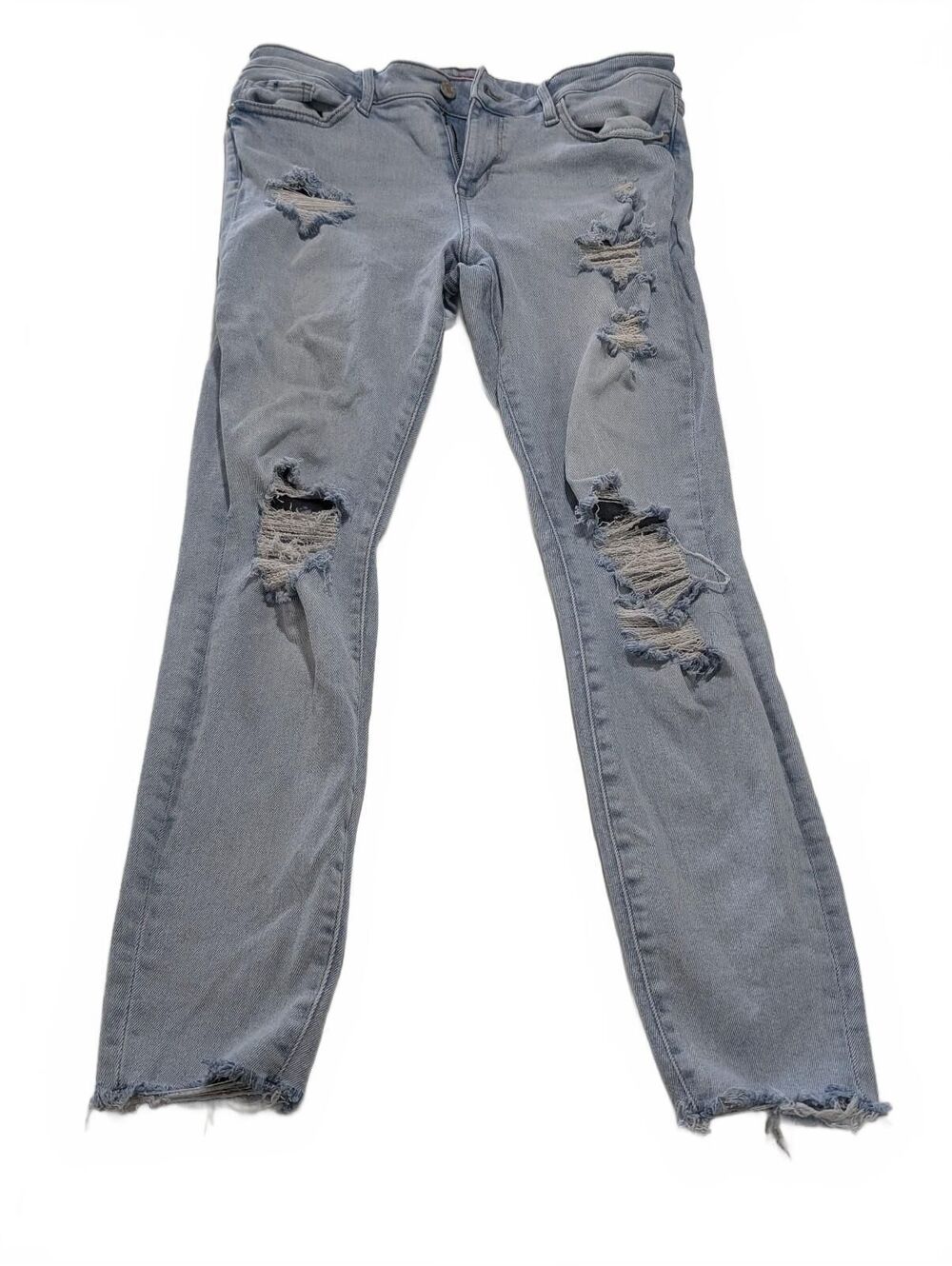 Guess Women's Distressed Jeans Size 31 Light Wash with 93% Cotton With Stretch